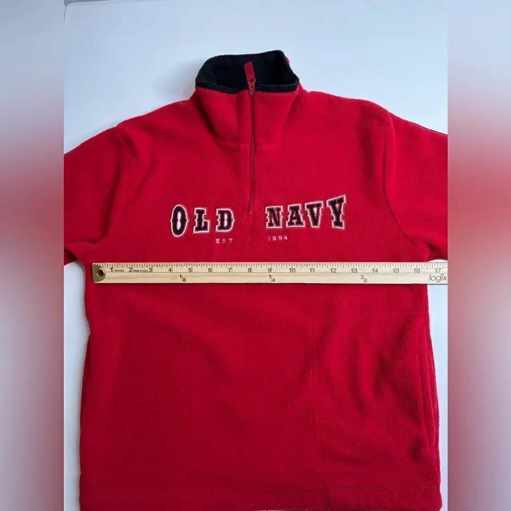 Old Navy Fleece Red Sweatshirt 1/3 Zit Kids size S